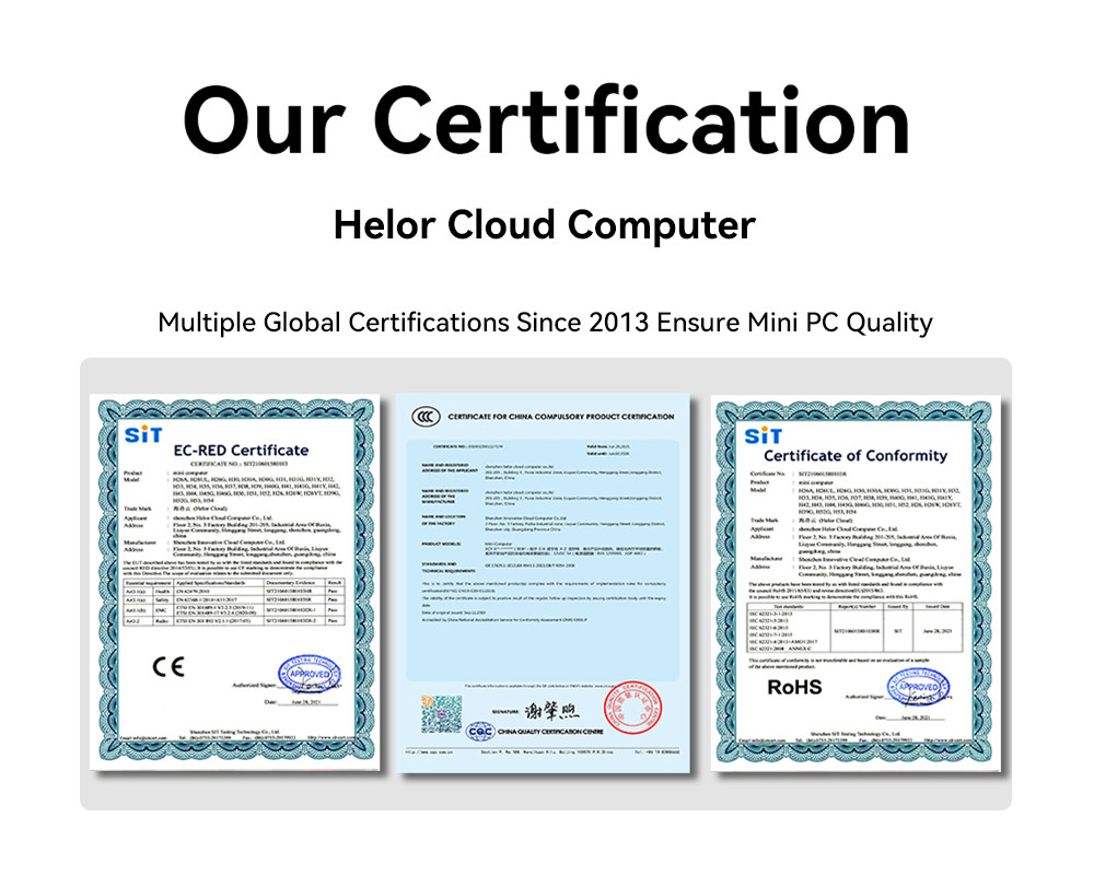Najnowsze blogi firmy Helor Cloud Computer: wielokrotne światowe certyfikacje od 2013 roku zapewniają jakość mini PC