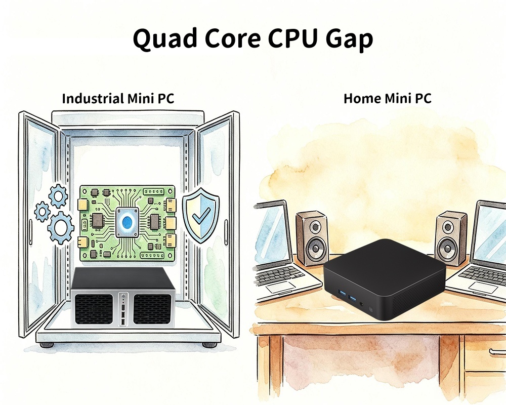 Najnowsze blogi firmy Quad Core CPU Gap Przemysłowy Mini PC Vs Dom Mini PC