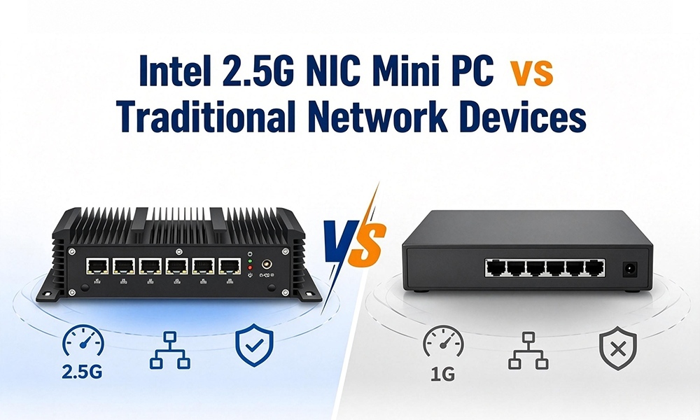 Najnowsze blogi firmy Intel 2.5G Ethernet Mini PC VS Tradycyjne urządzenia sieciowe: Różnice w zastosowaniach dla elastycznych sieci przedsiębiorstw