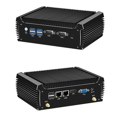 kupować Mini PC Intel Core i3 7100U z 2 portami LAN, 2 portami COM i bezwentylatorowy, przemysłowy produkcja online