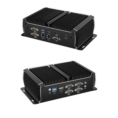 Czarny bezwiatrowy przemysłowy komputer PC Mini Computer Intel Core Dual LAN Dual Display Asynchronous Output 1135G7U
