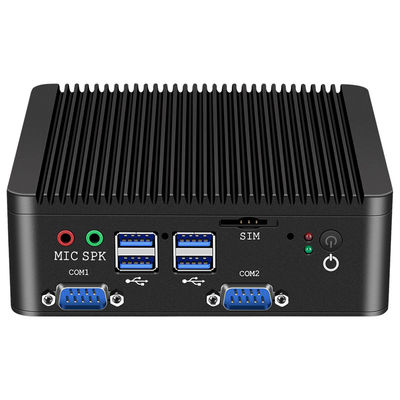 Intel Celeron J4105 bezwiatrowy komputer przemysłowy z podwójnym LANem, podwójnym COM Linuxem i DDR4