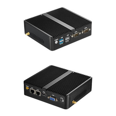 Podwójny Ethernet Podwójny COM Przemysłowy PC bez wentylatora Windows 10 Linux Mini Desktop