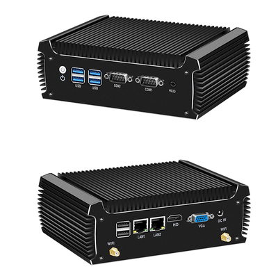 Mini PC Intel Core i3 7100U z 2 portami LAN, 2 portami COM i bezwentylatorowy, przemysłowy